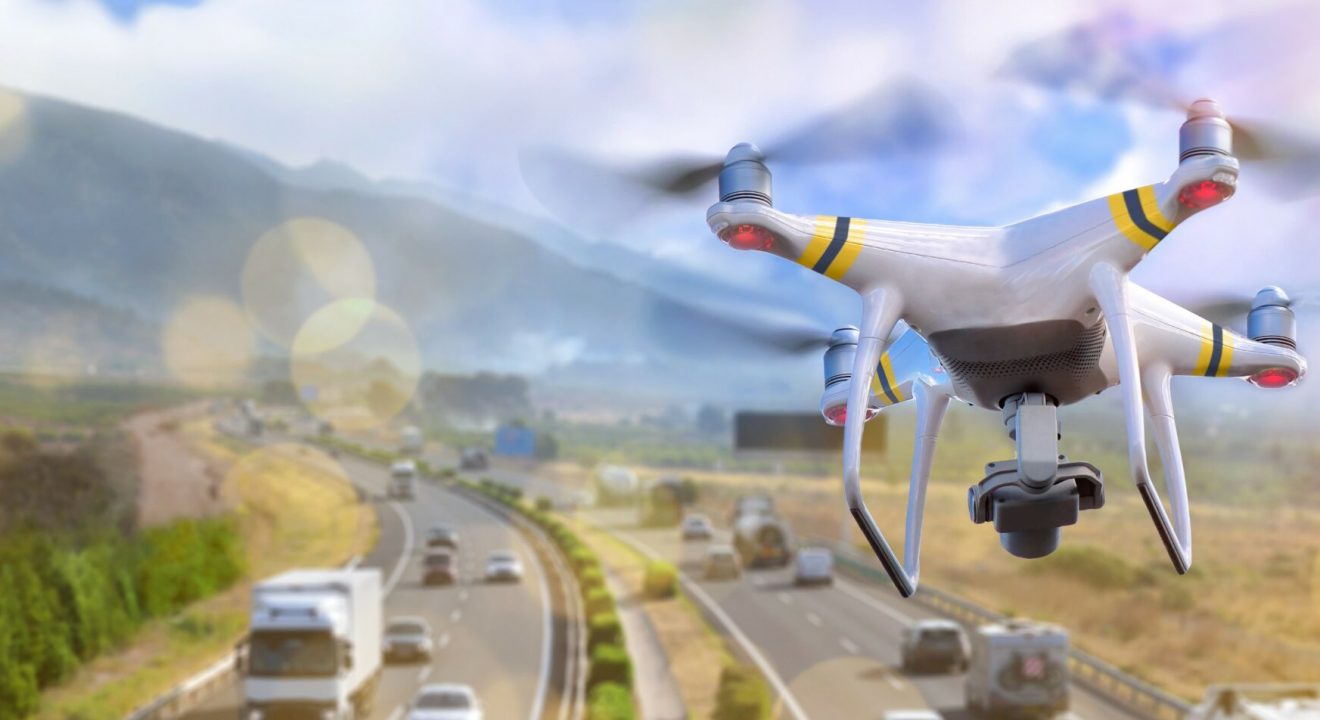 Concept of use of drones for the surveillance and control of traffic on highways