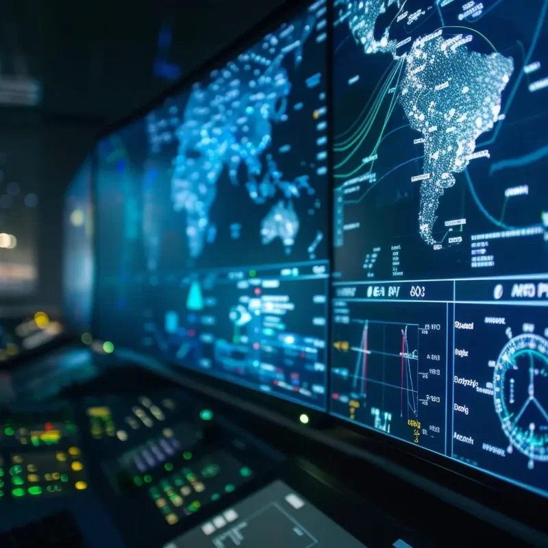 Air traffic controllers navigation system screen